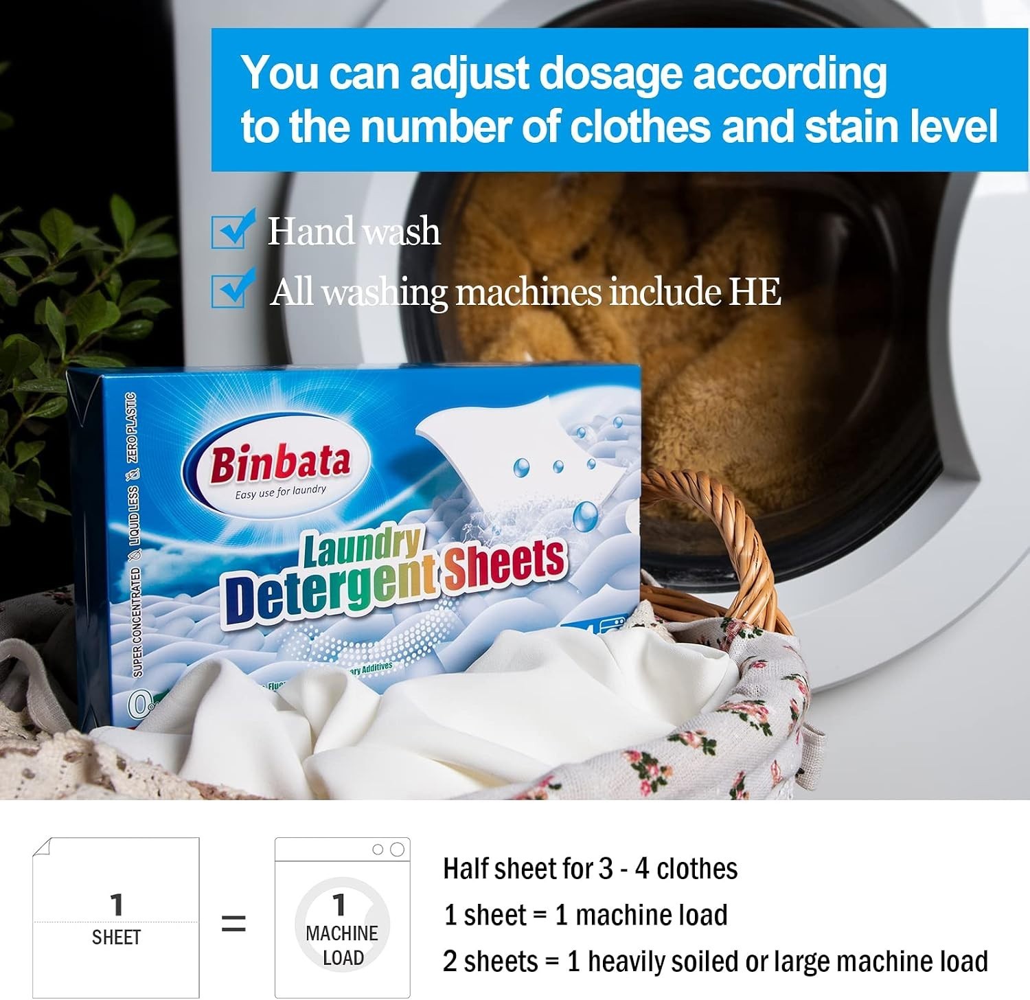 Laundry Detergent Sheets Up to 200 Loads, Plastic Free Eco-Friendly | Fragran…