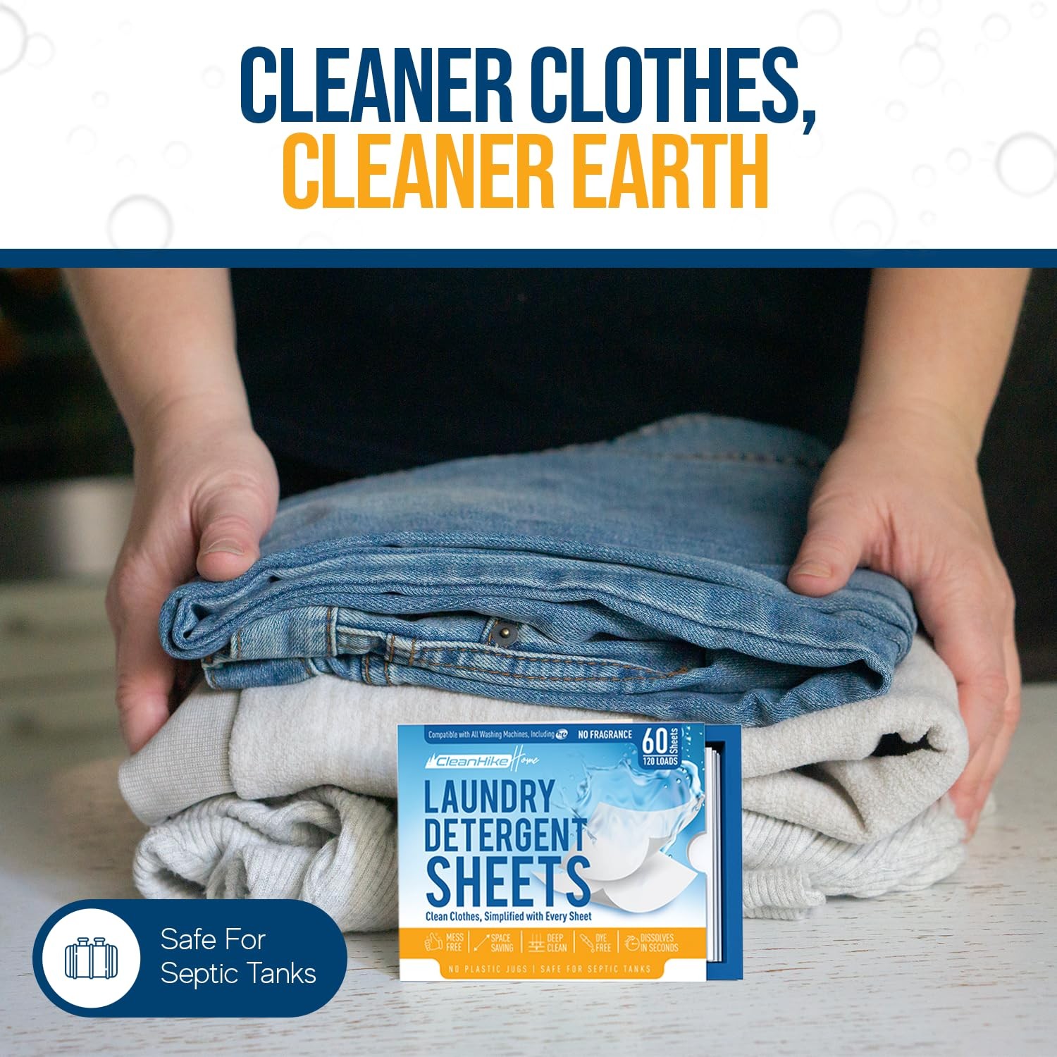 Free and Clear Laundry Detergent Sheets – 120 Loads Unscents Fragrance-Free, …