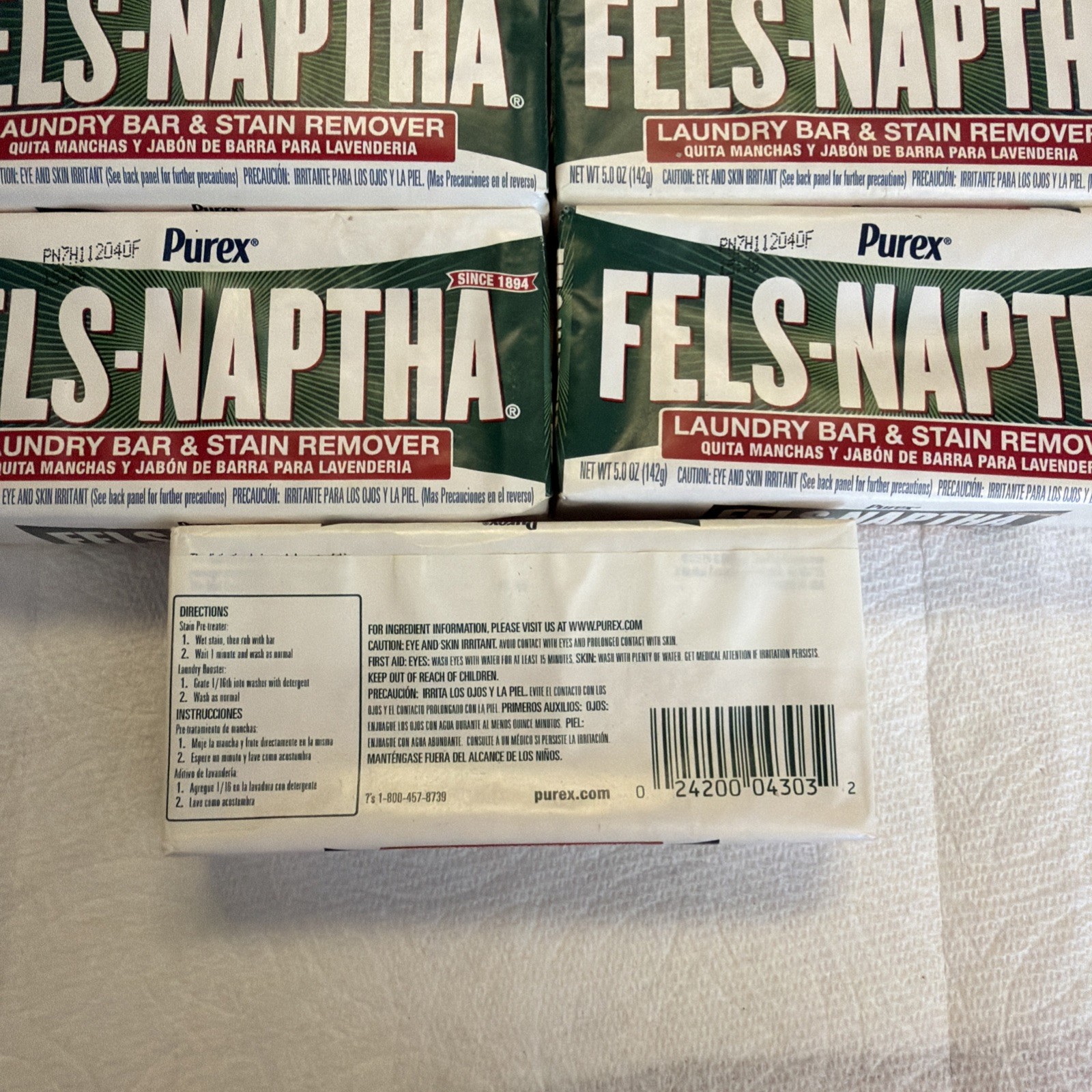Fels-Naptha Laundry Bar Stain Remover 5 Oz. – Pack of 11