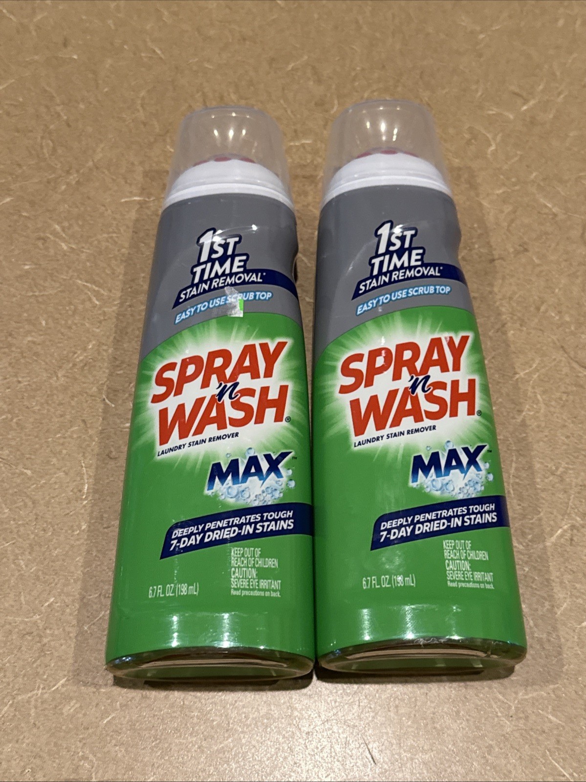 (2) Spray n Wash Max Laundry Stain Remover Gel Stick, Easy To Use, Scrub Top New
