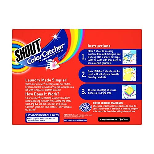 Shout Color Catcher Sheets for Laundry, Allow Mixed 24 Count (Pack of 2), Red