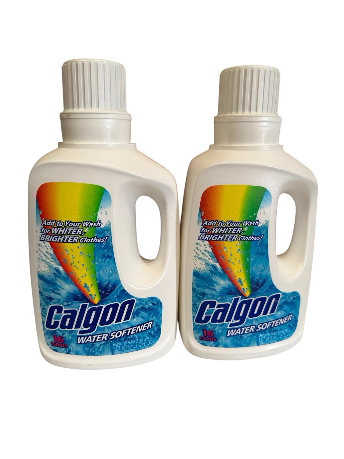 2- Calgon Liquid Water Softener Laundry Booster 32 Oz. Each Discontinued NEW
