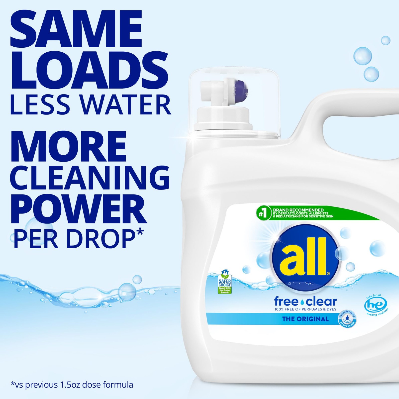 all Liquid Laundry Detergent Free Clear, 118 Ounce, 94 Loads