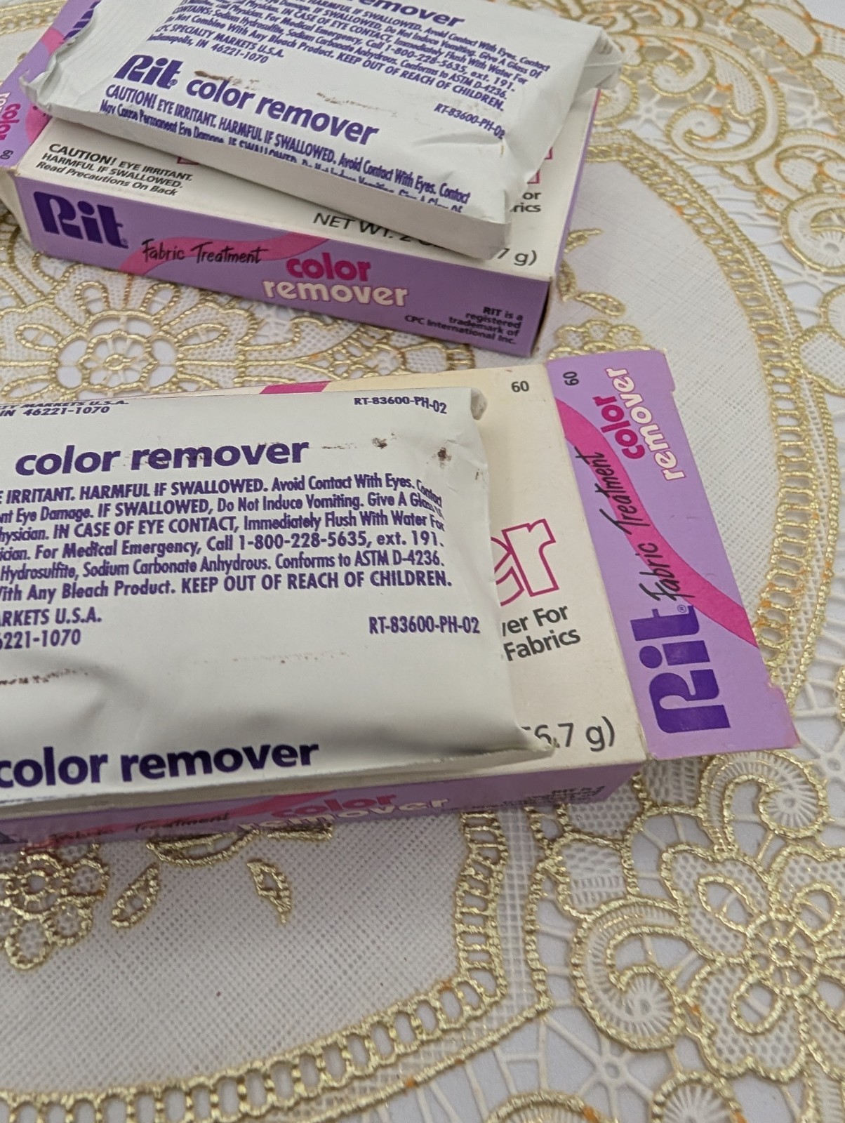 Set of 5 NOS Rit Color Remover Powder Laundry Treatment 2 oz each READ