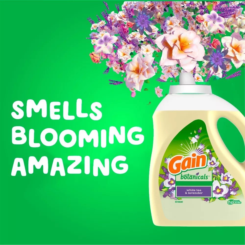 Gain White Tea & Lavender Botanicals Liquid Laundry Detergents 81 Loads – 107oz