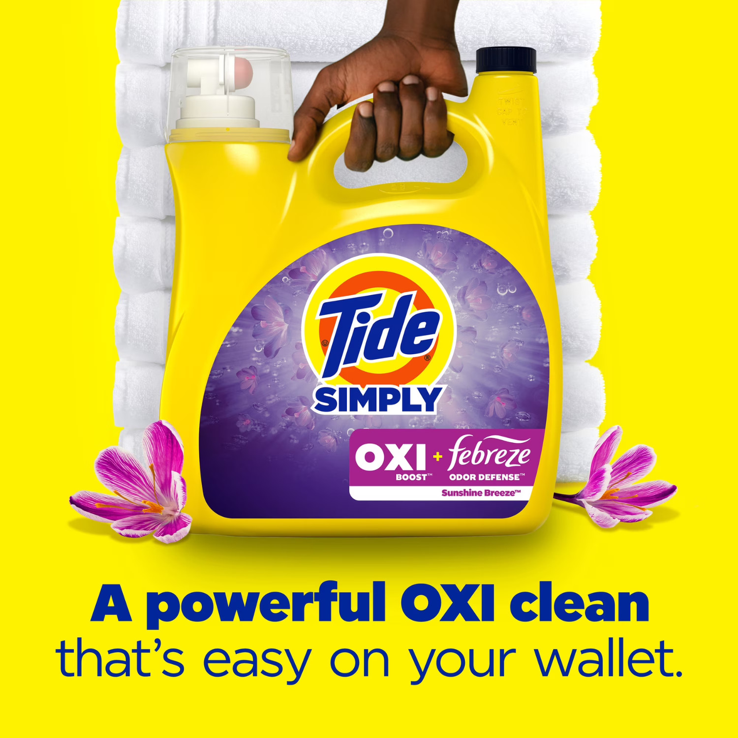 Tide Simply Oxi Boost Laundry Detergent Sunny Breeze 129 fl oz 96 Loads, 3 Pack