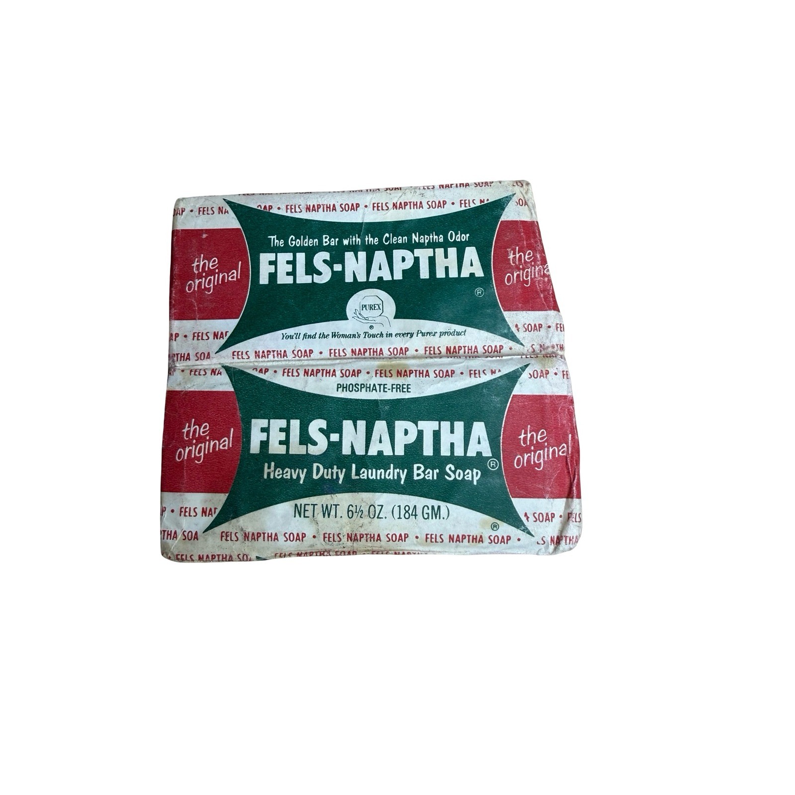 Vintage Fels-Naptha Heavy Duty Laundry Bar Soap Lot of 2 Purex 5.5 oz Bars