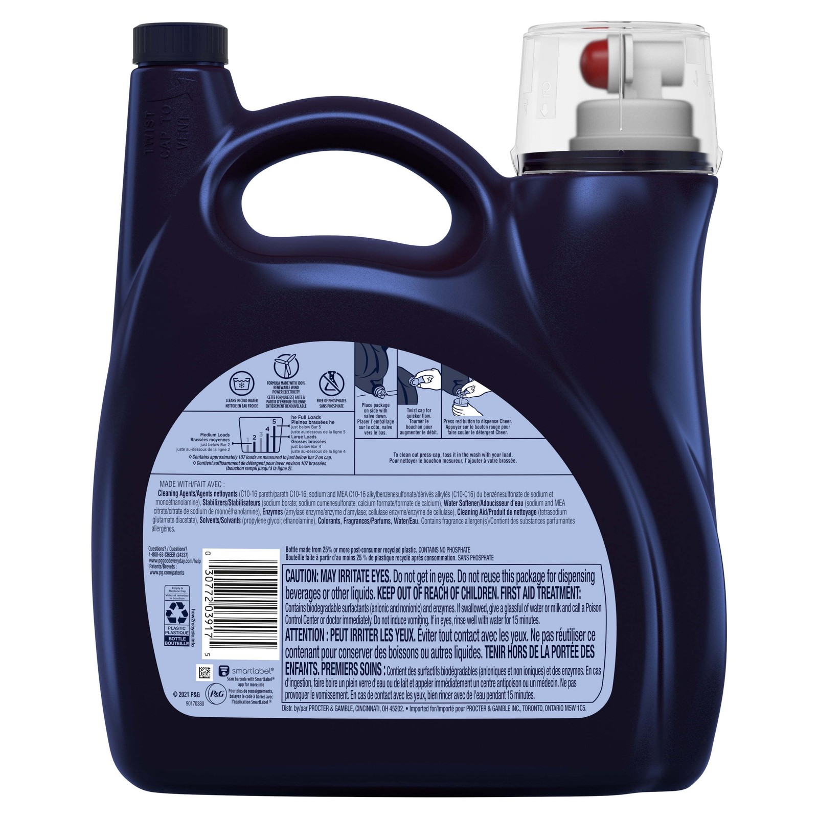 Liquid Laundry Detergent HE Compatible 154 fl oz 107 Loads