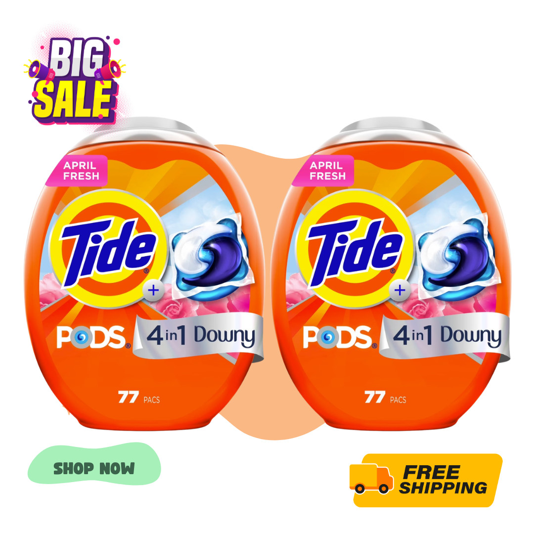 SALE-Tide PODS Laundry Detergent Pacs Downy Freshness 77 Ct 2 Pack 154 Pcs Total