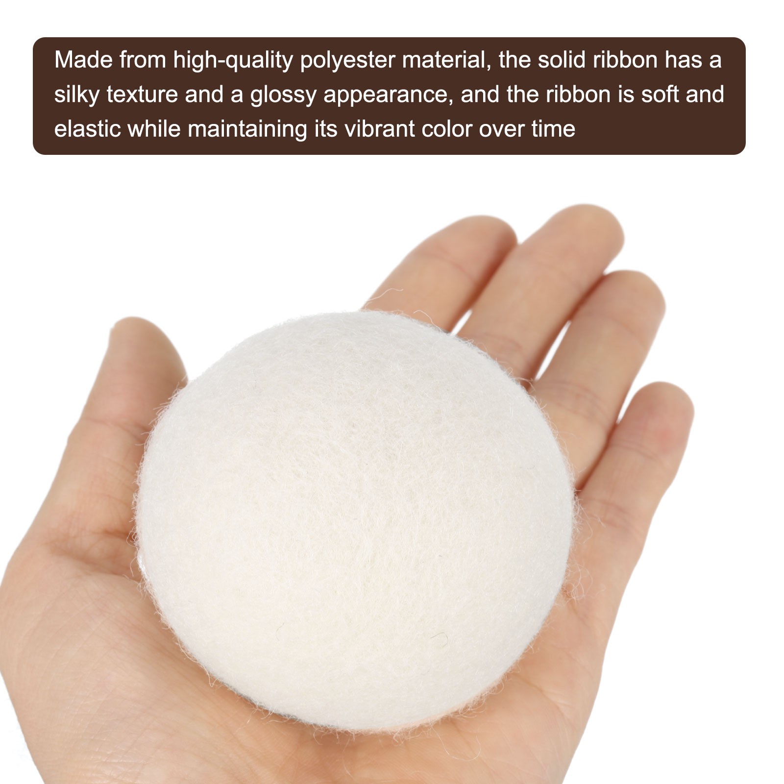 6Pcs Balls 2.6 Inches Wool Balls for Dryer White and Light Grey