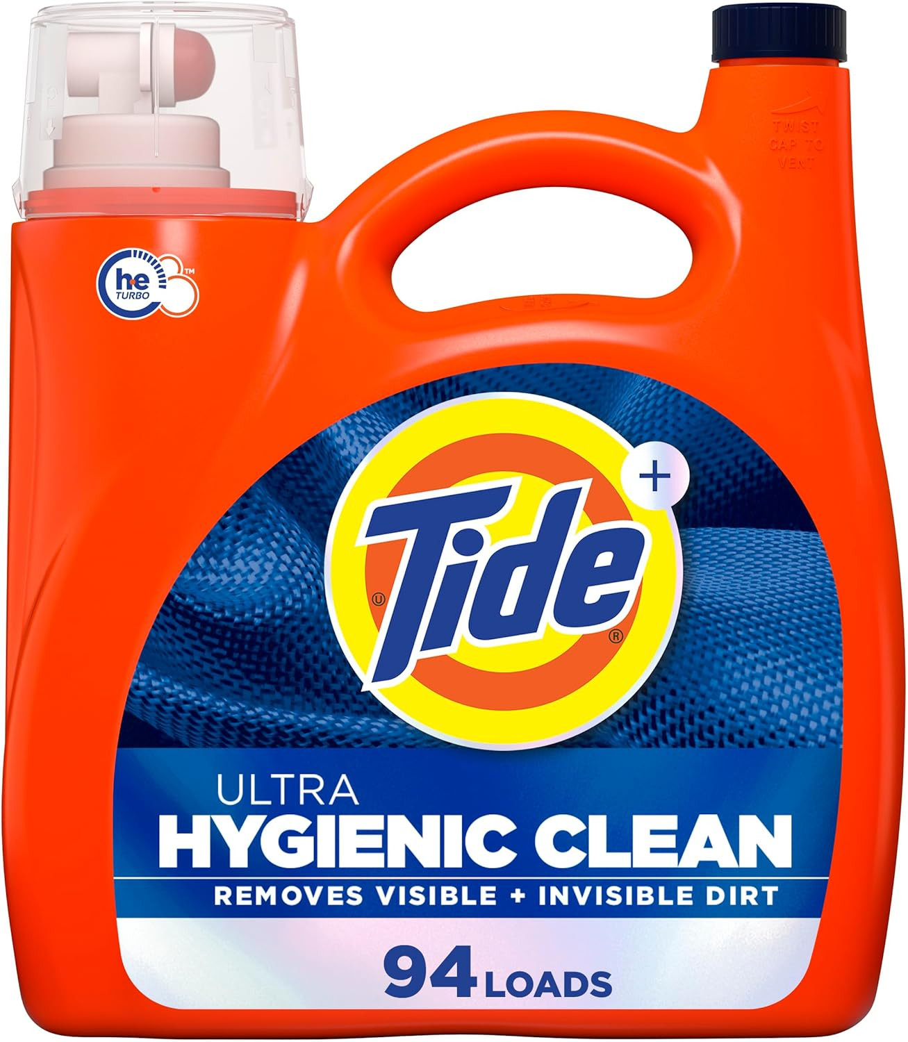 Tide Ultra Hygienic Clean Liquid Laundry Detergent, Original Scent, 132 Fl Oz, 9