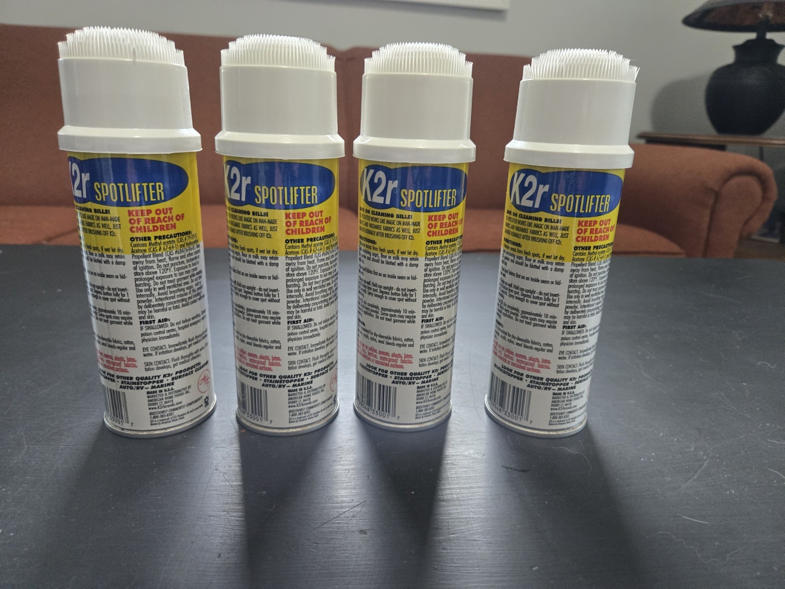 Lot of 4 Vintage K2r Spotlifter 5 oz Carpet Clothing Upholstery Stain Remover