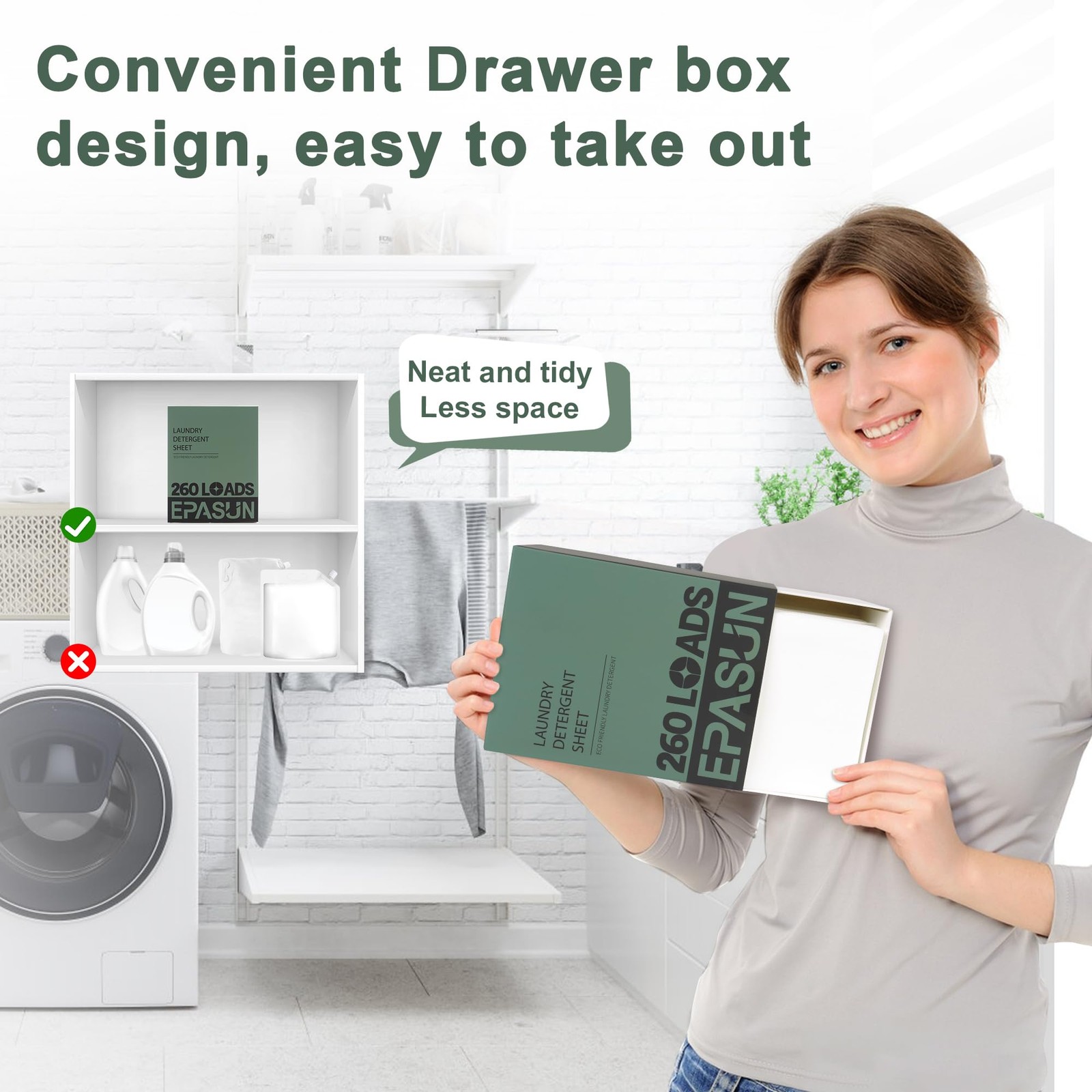 Laundry Detergent Sheets 260 Loads, Fresh Scent, Eco-Friendly Liquidless Soap…