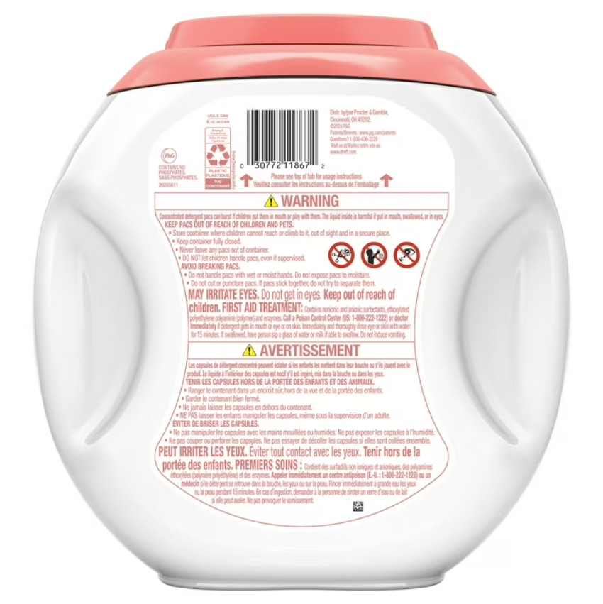 3 Pack Dreft Baby Laundry Detergent XL Pacs, Lightly Scented Lavender, 25 Count