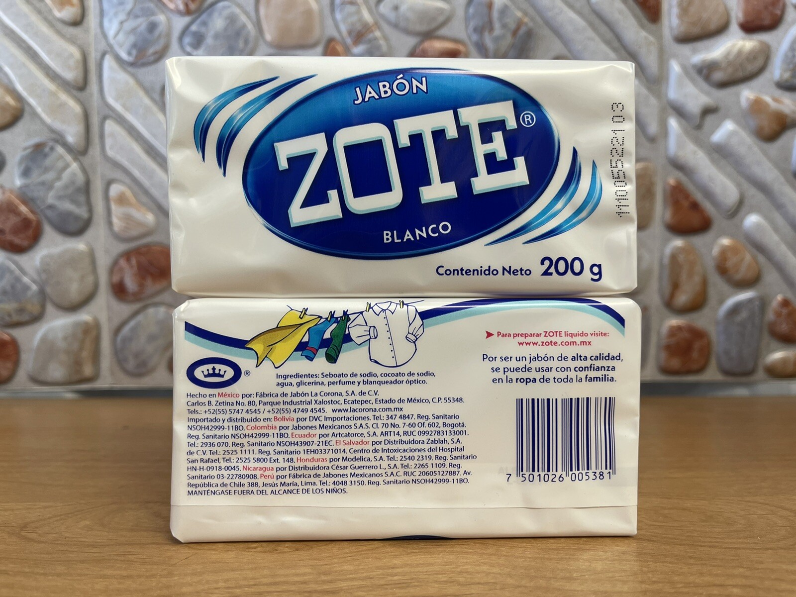 12 PCS WHITE ZOTE JABON BLONCO Laundry Bar Soap 7.0 OZ 200g EACH