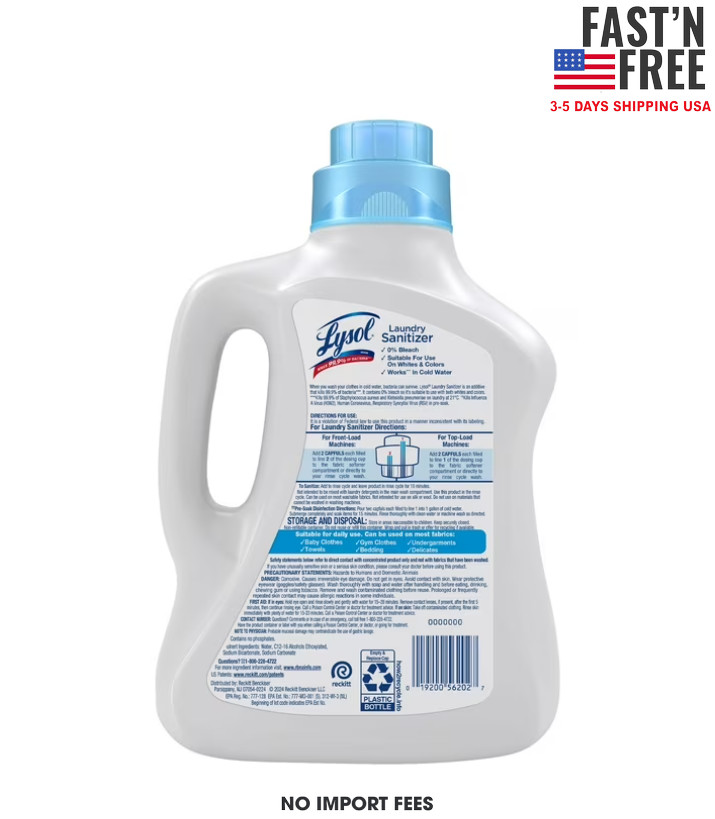 Lysol Laundry Sanitizer Additive Sanitizing Liquid for Clothes and Linens, 90 oz