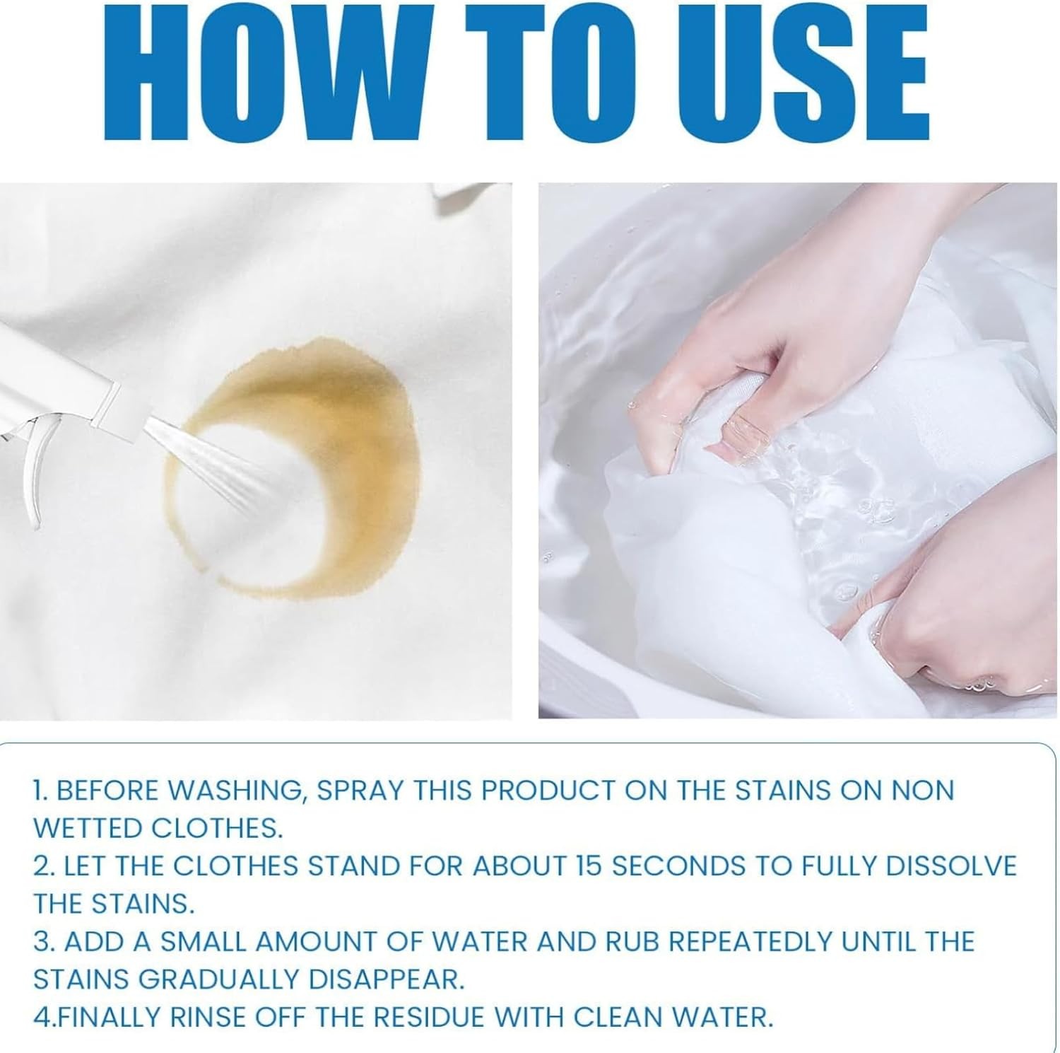 Clothing Emulsifier Stain Remover, Non Ionic Emulsifier Clothing Cleaner 300ml