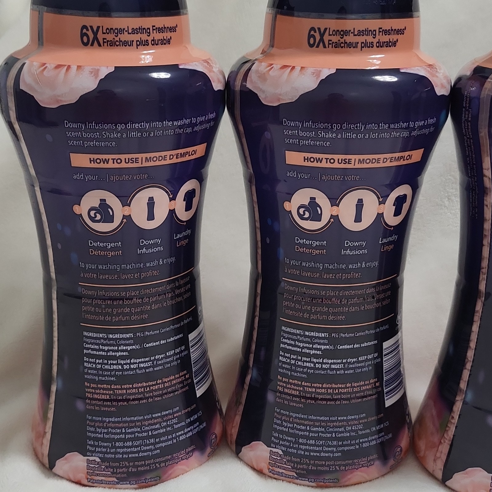 4 Downy Infusions Bliss In-Wash Scent Booster Beads Amber & Rose 24.0 oz