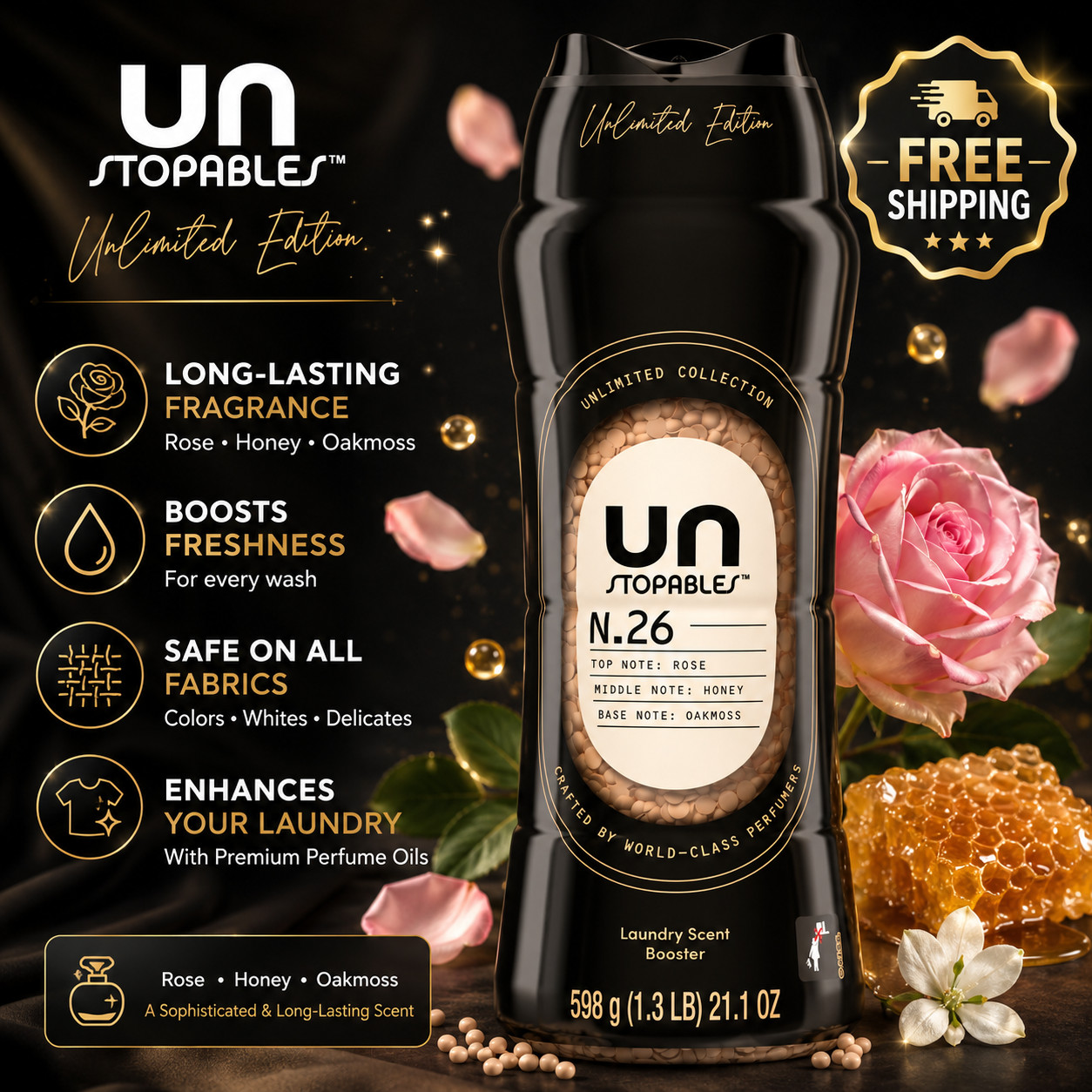 Downy Unstopables N.26 Scent Beads In Wash Booster 21.1oz- Free Shipping