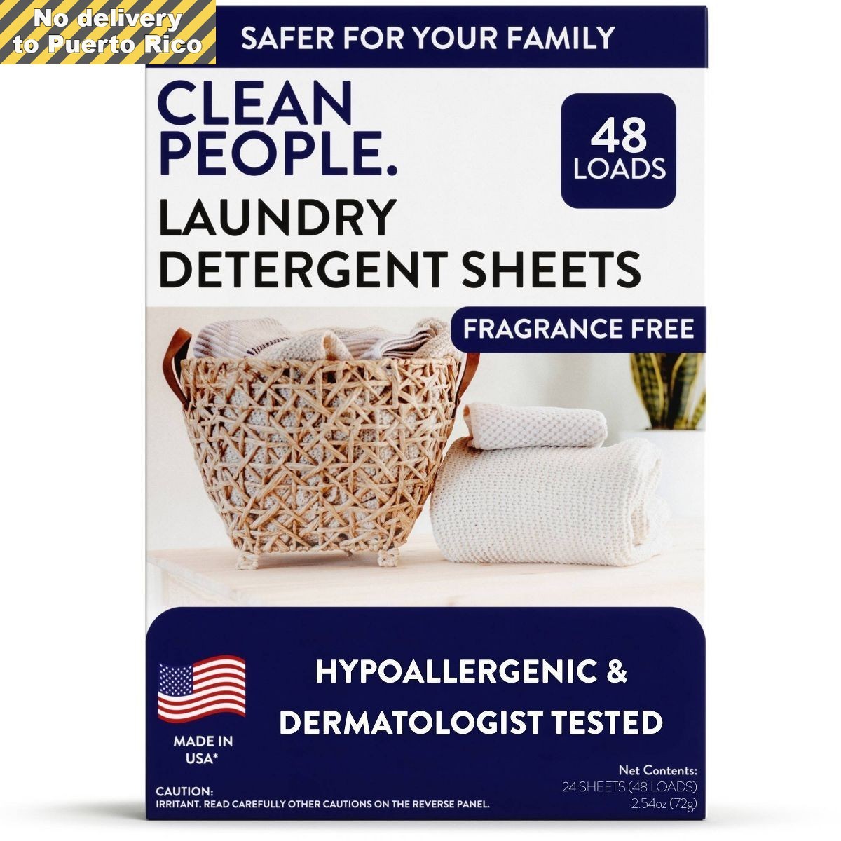 Laundry Detergent Sheets – Fragrance Free – 48 Loads: Hypoallergenic, Dye-Free
