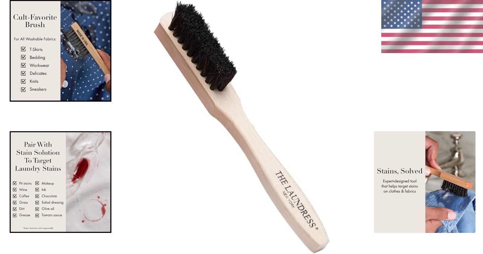 Travel-Friendly Stain Brush with Durable Wooden Handle for Easy Cleaning