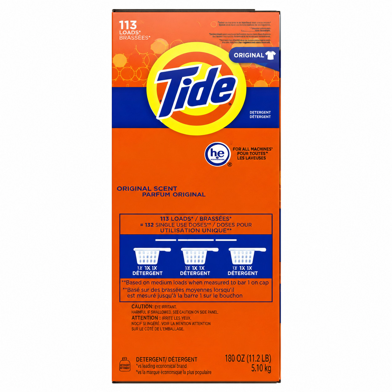Tide Clean Dissolve Powder Detergent 113 Loads 129oz Protects Brights and Whites
