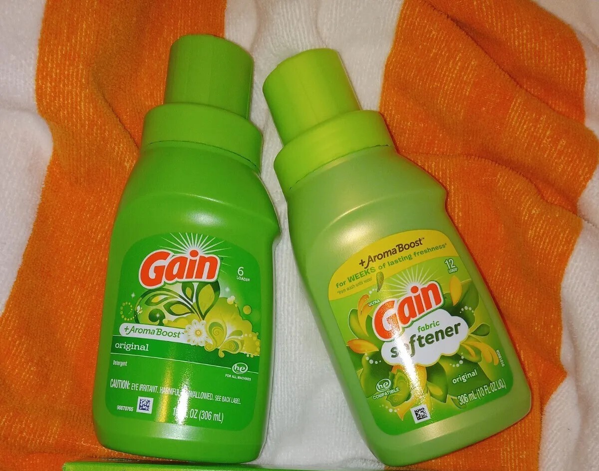 NEW! Gain ●ORIGINAL● (10 FL. OZ.) Laundry •Detergent And •Fabric Softner.