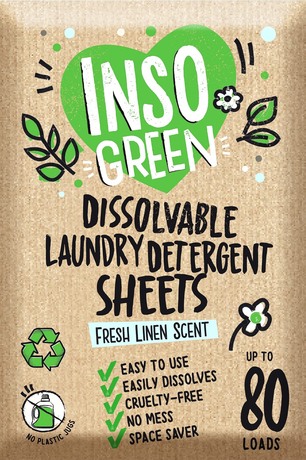 Laundry Detergent Sheets Eco No Plastic Space Saving Travel 80Loads 40Pcs