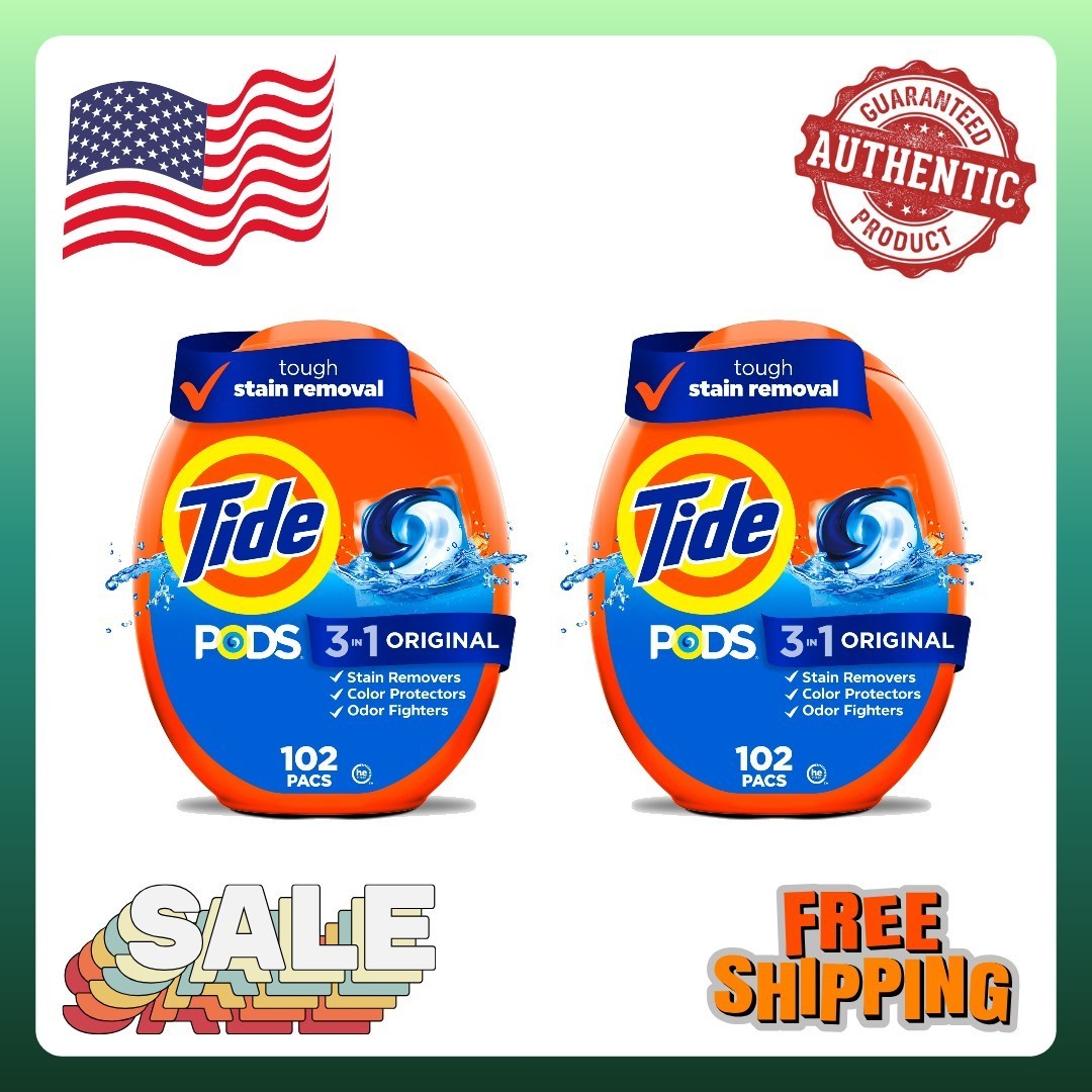 Tide PODS Liquid Laundry Detergent Pacs, Original Scent, 204 Count
