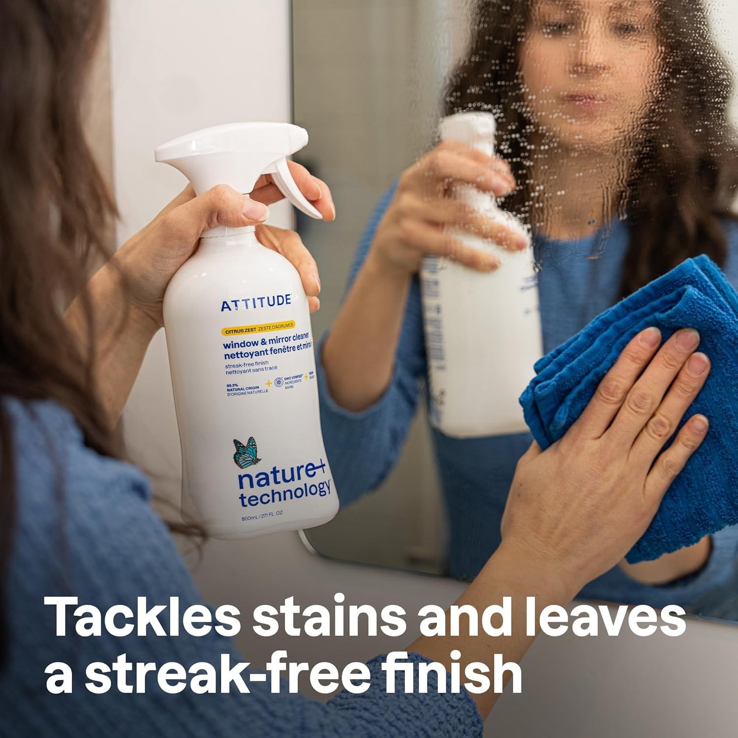 ATTITUDE Window and Mirror Cleaner, EWG Verified, Plant- and Mineral-Based In…