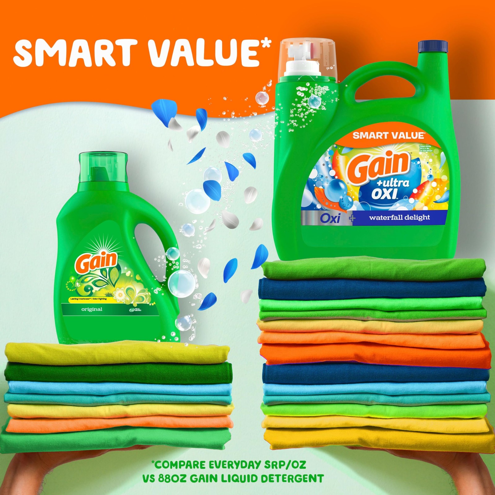 Gain Ultra OXI Liquid Laundry Detergent Waterfall Delight 154 Fl Oz HE Compat…