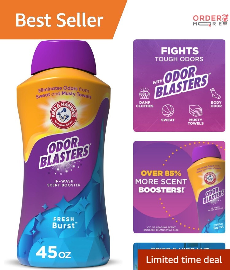 Odor Blasters In-Wash Scent Booster – Fresh Burst 45 Oz for Lasting Freshness