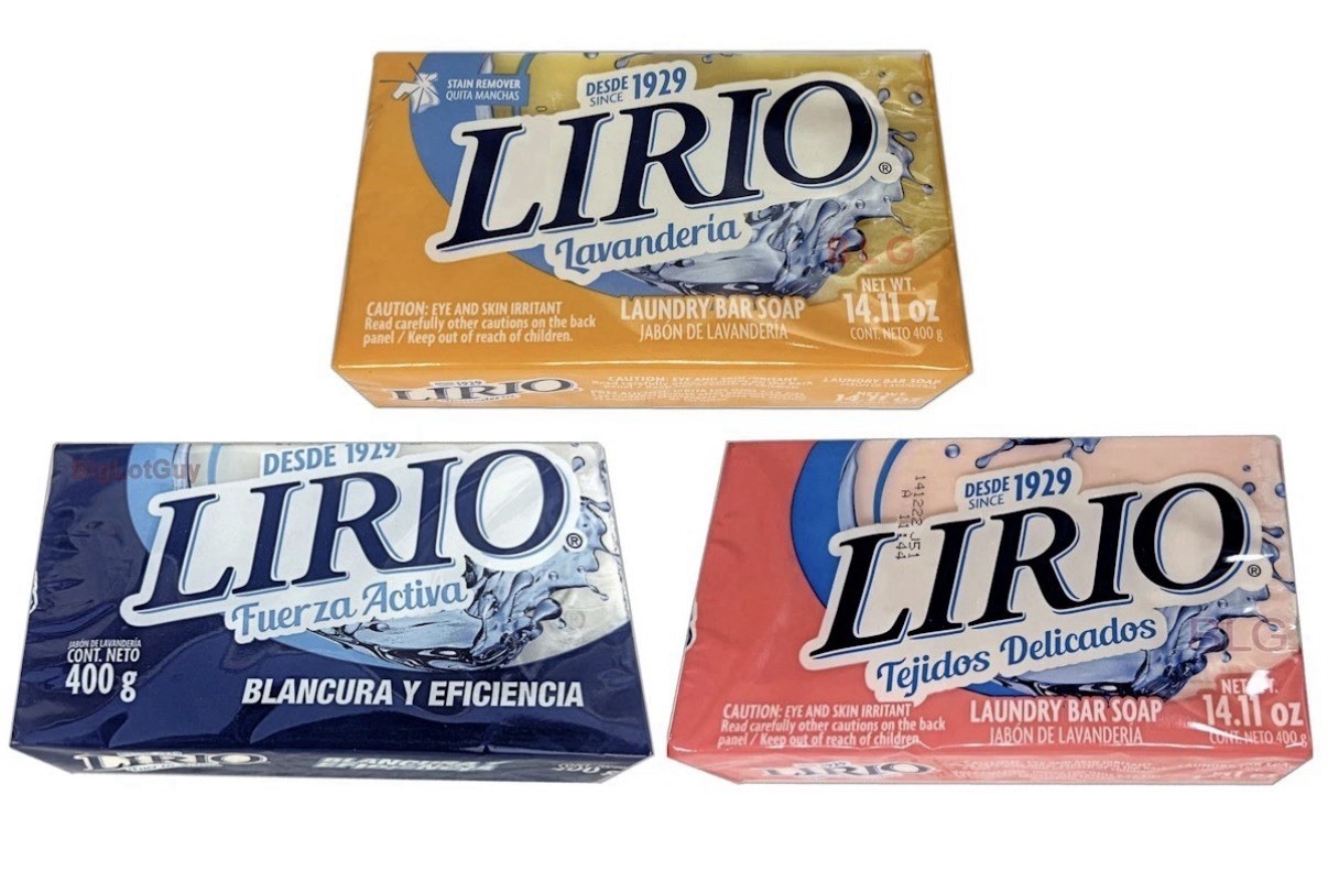 LIRIO Stain Remover Laundry Soap Bars Cleaning Bundle Jabon Lavanderia (3 Bars)