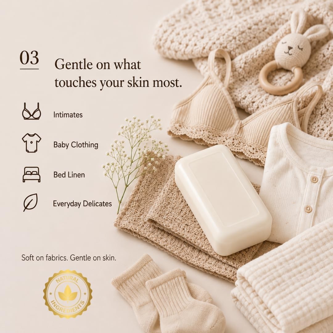 Kelebs Natural Laundry Soap Bar for Sensitive Skin with Organic Coconut –