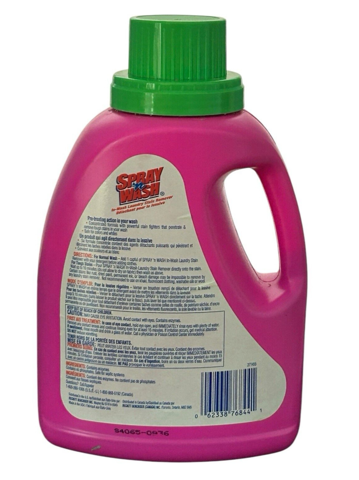 Spray N Wash In Wash Stain Remover PINK BOTTLE 40 Fl Oz NOS Scented Discontinued