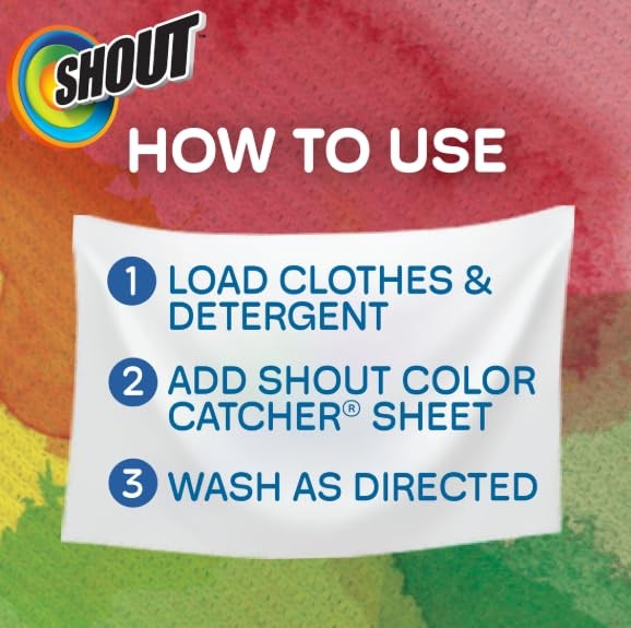 Shout Color Catcher Sheets for Laundry, Allow Mixed 72 Count (Pack of 4), Red
