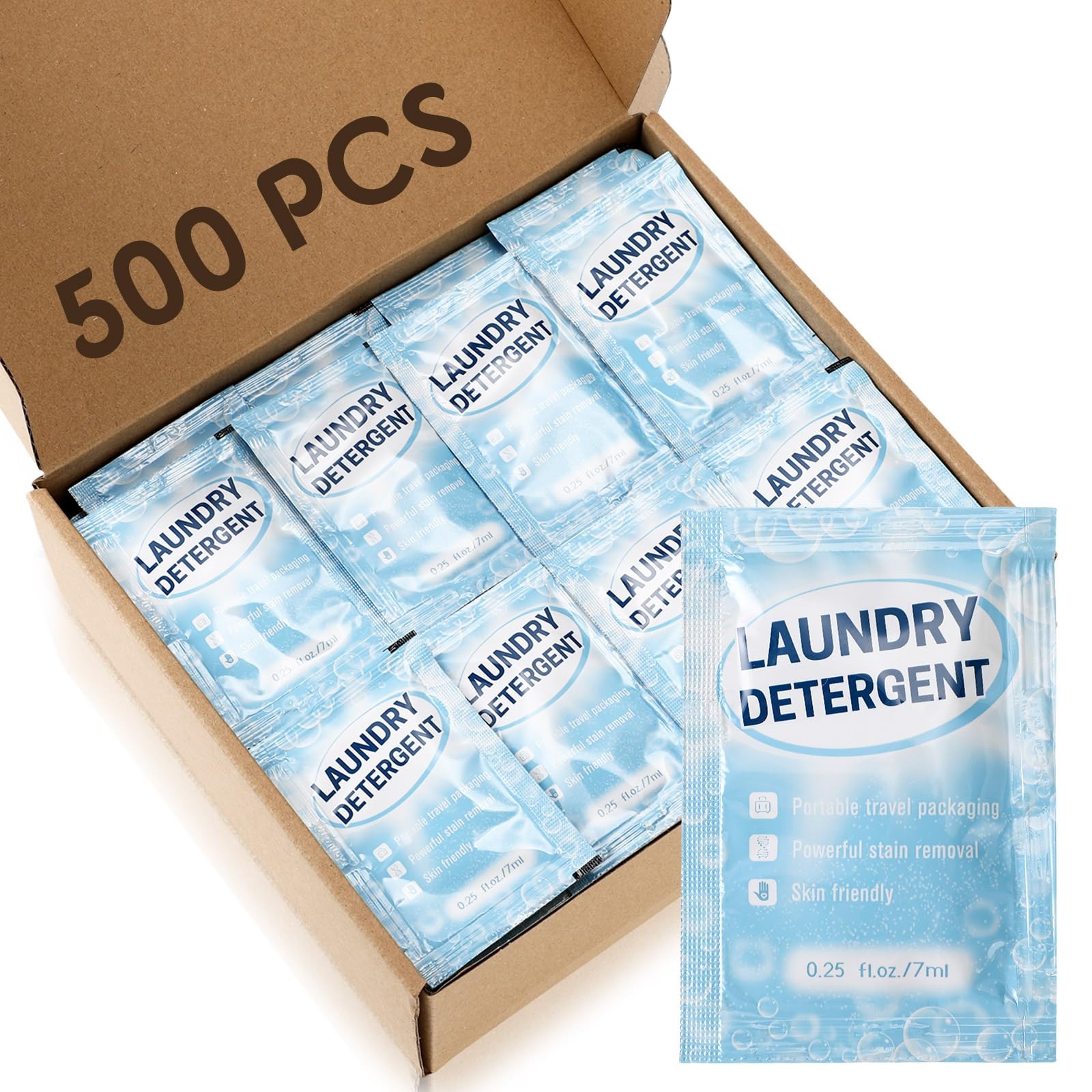 Leelosp 500 Pcs Travel Laundry Detergent Packets Individual 0.25 oz | Single …