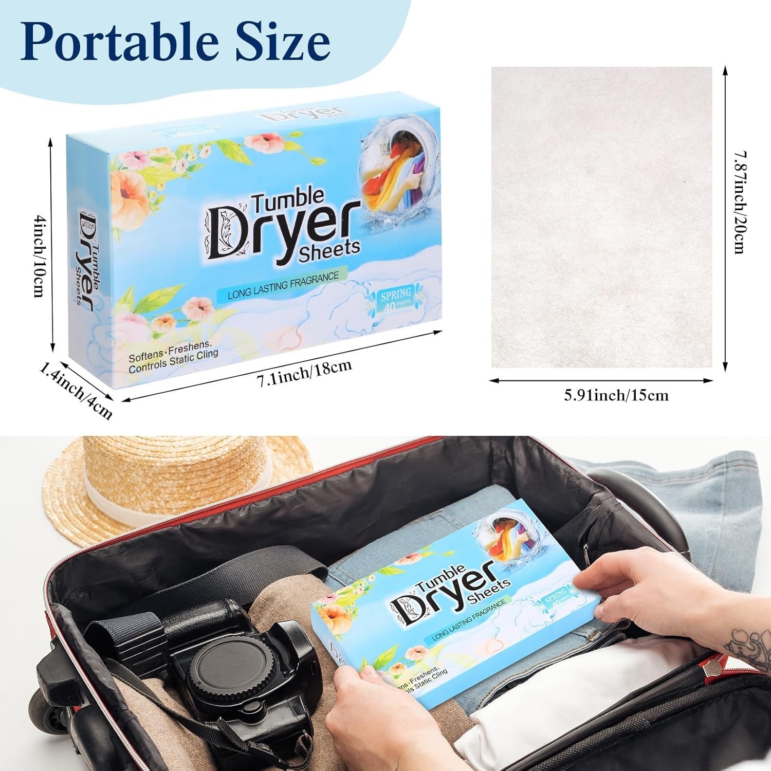Natural Plant-Based Dryer Sheets – 480 Lavender Scent for Static Free Laundry