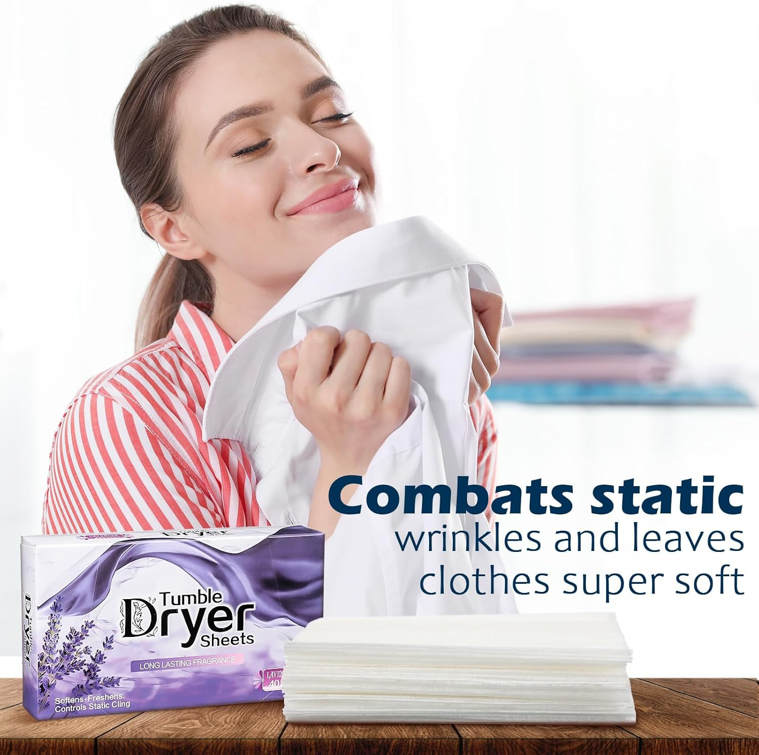 600 Count Dryer Sheets Bulk Natural Fabric Softener Sheets Plant Lavender Laundr