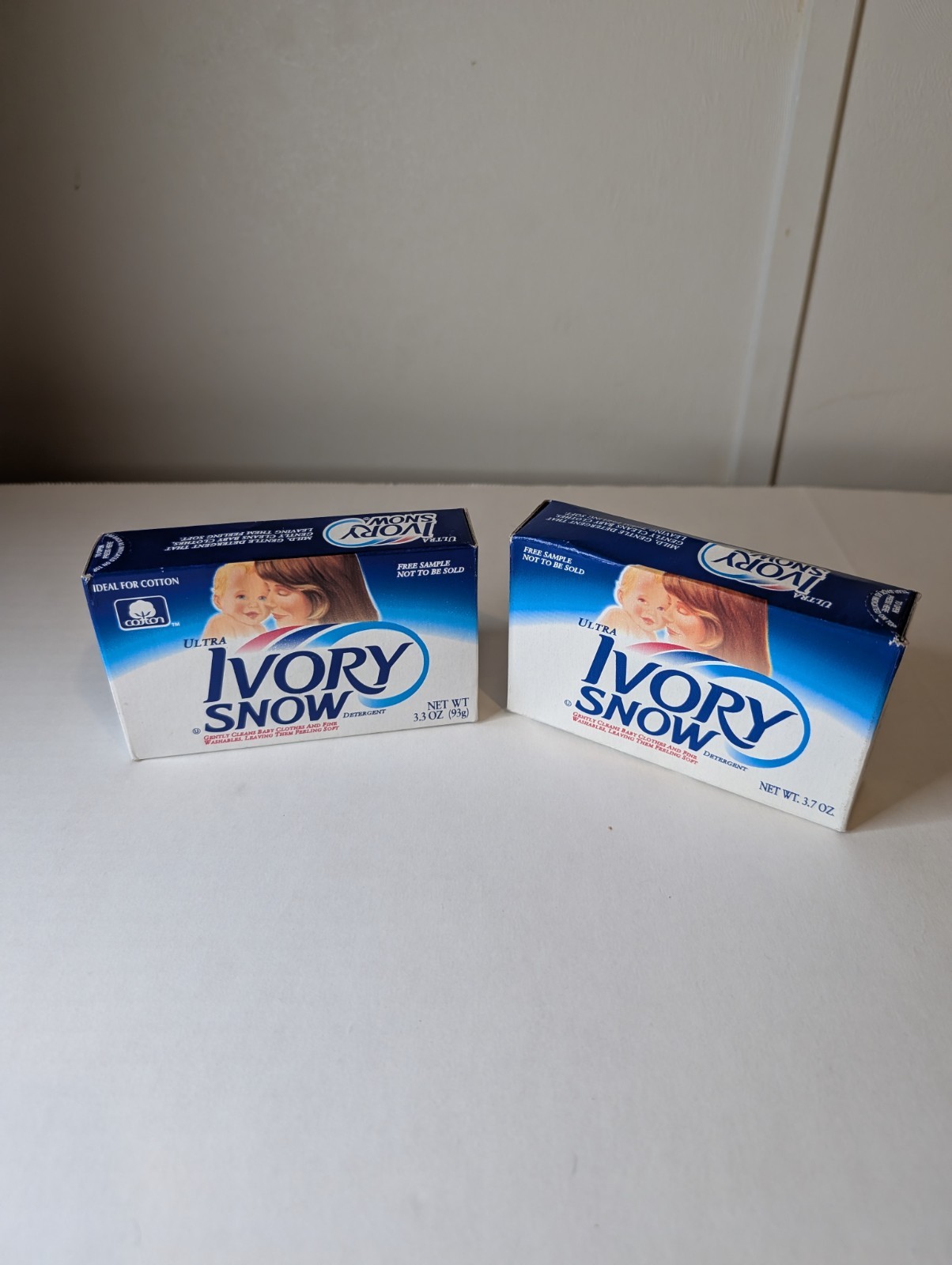 Ivory Snow Detergent Trial Size Lot Of 2 NOS Prop
