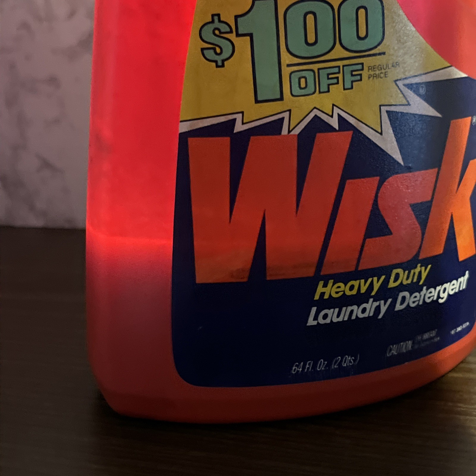 VTG Wisk laundry detergent 64oz Bottle 20% Full 80s 90s Prop