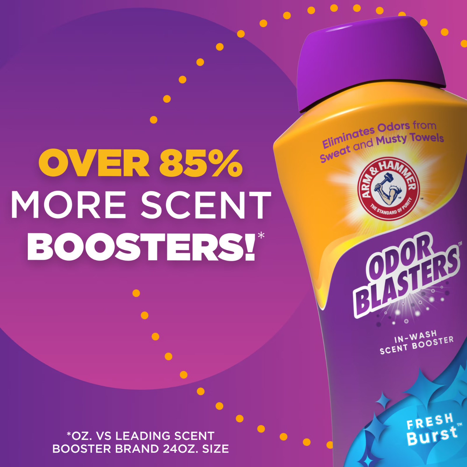 4 pack ARM & HAMMER Odor Blasters In-Wash Scent Booster Fresh Burst Scent 45 Oz