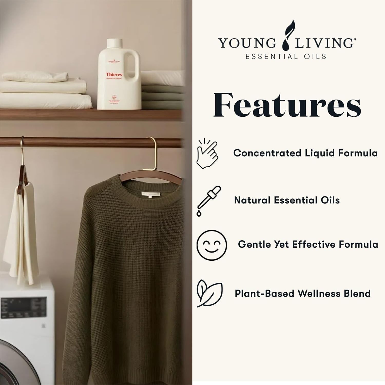 Young Living Thieves Laundry Detergent -(32 FL Ounces) / (946ml) – Free shipping