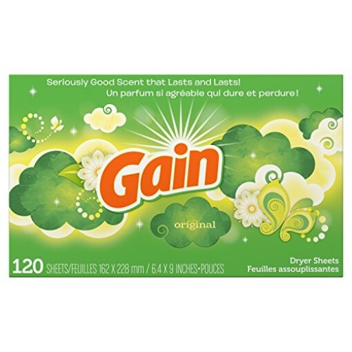 Gain Dryer Sheets, Original, 120 Count (Packaging May Vary) (Pack of 6)
