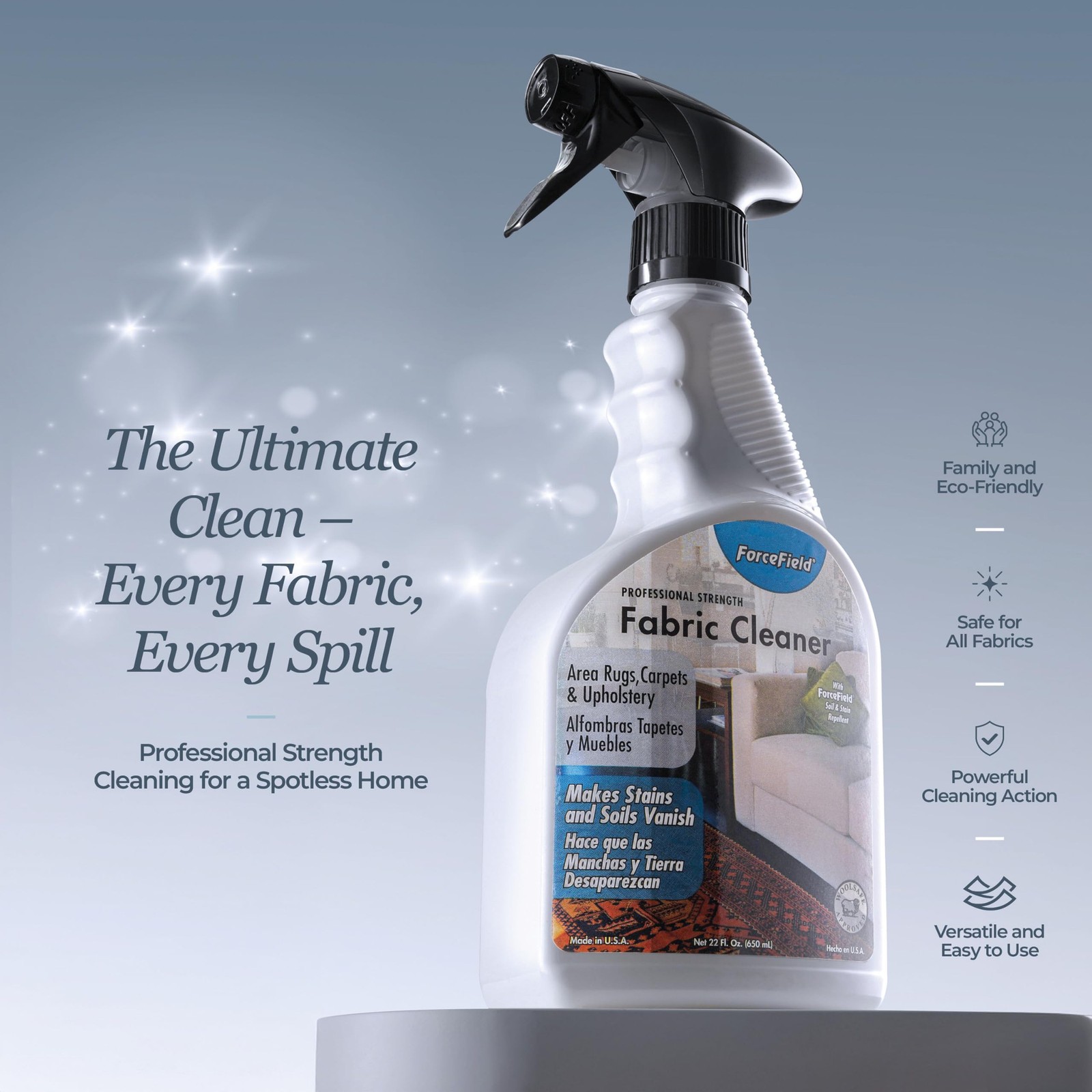 ForceField – Fabric Cleaner – Remove, Protect, and Deep Clean – 22oz (2 Pack (22