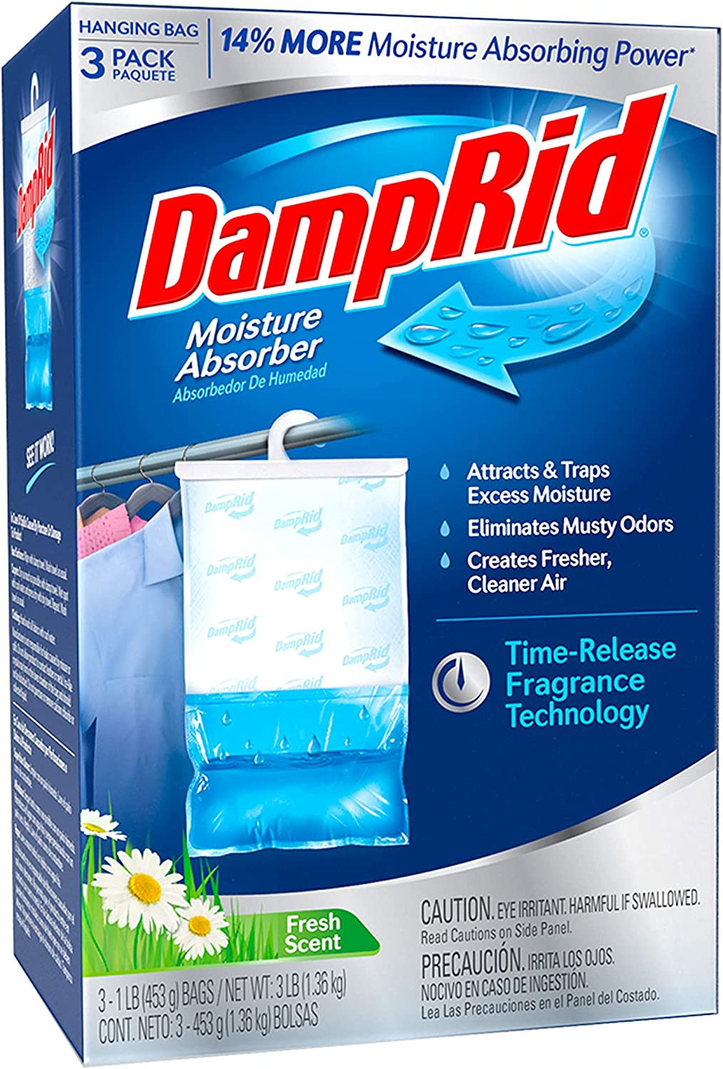 Damprid Fresh Scent Hanging Moisture Absorber, 16 Oz., 3 Pack – Eliminates Musty