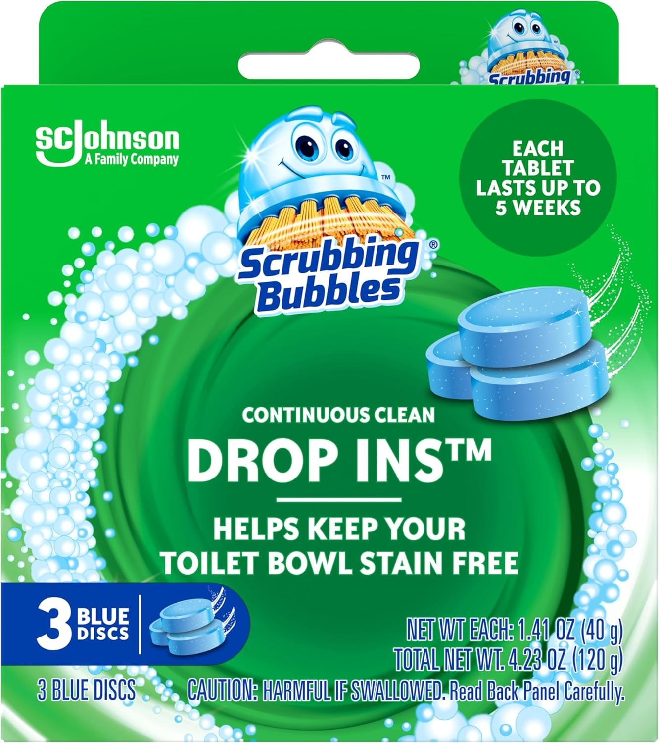 Scrubbing Bubbles Continuous Clean Toilet Drop-Ins, Septic-Safe, 3ct