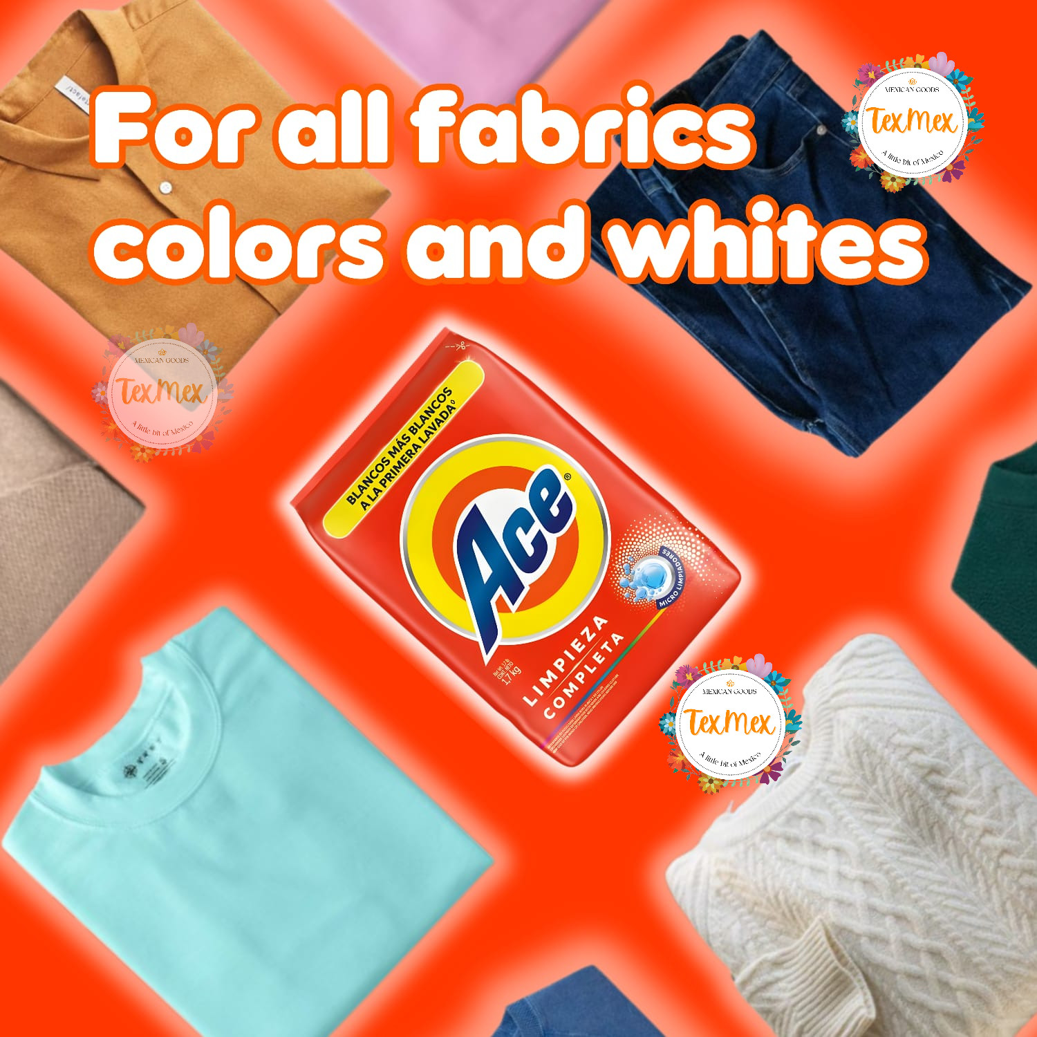 Ace Jabon en Polvo 1.72K Laundry Detergent Stain Remover Quitamanchas