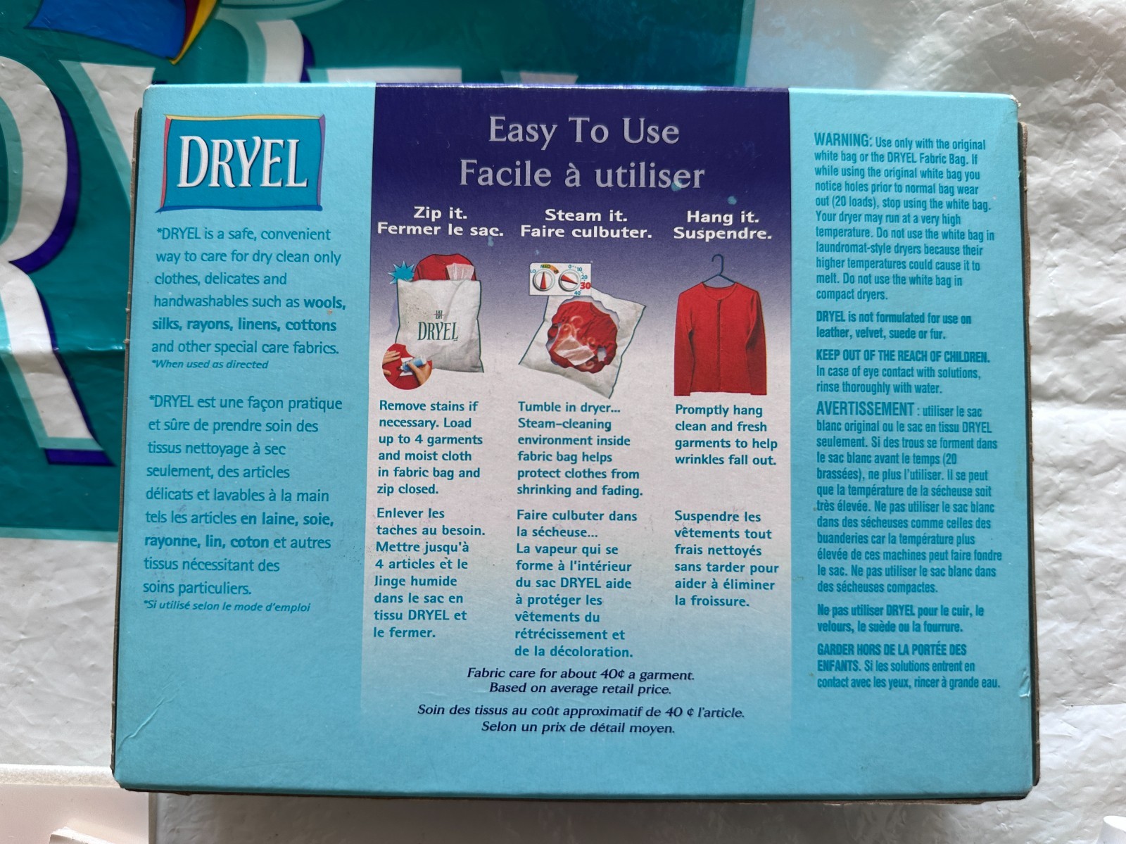 Dryel At Home Dry Cleaner Only Kit 6 Cloths, 4 Pads, Stain Remover 24 Garments