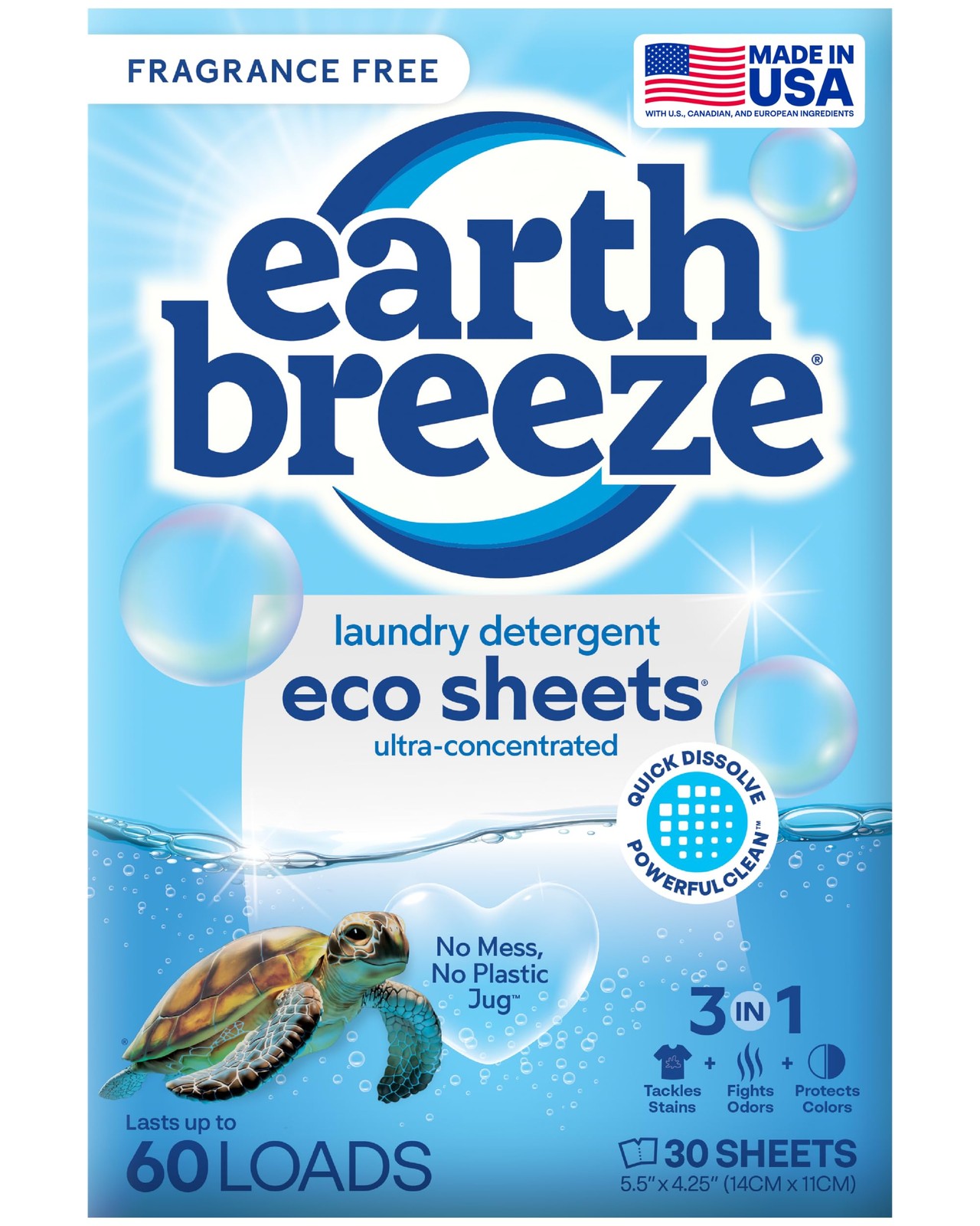 Laundry Detergent Sheets Fragrance-Free – 60 Loads Eco Liquidless Soap – Trav…